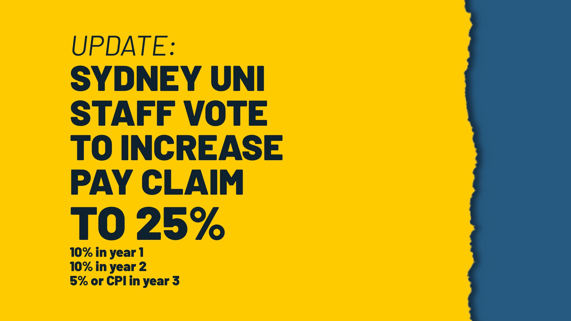 UPDATE: Sydney Uni staff vote for 25% pay claim