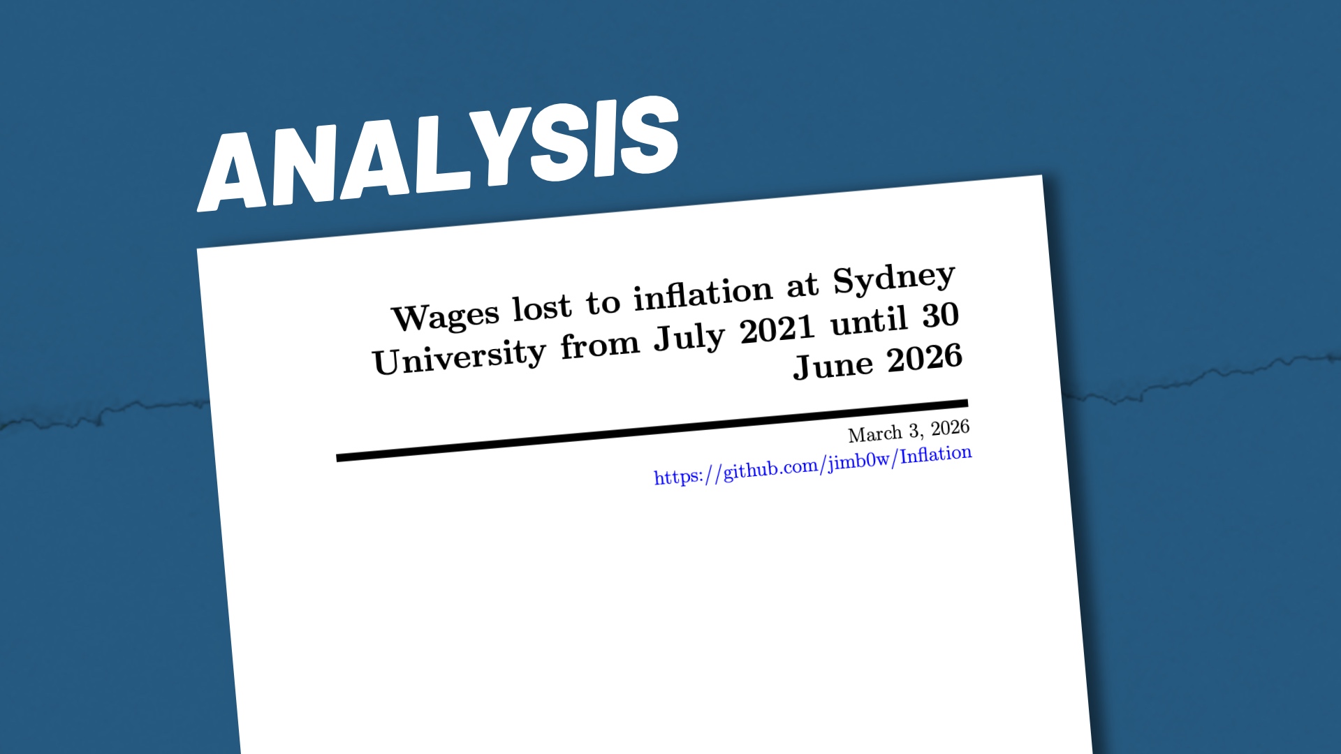 Analysis: Wages lost to inflation at Sydney University 2021-2026